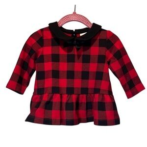 Joe Fresh Girl’s Buffalo Plaid Buffalo Check Ruffle Shirt Size 3-6 Months